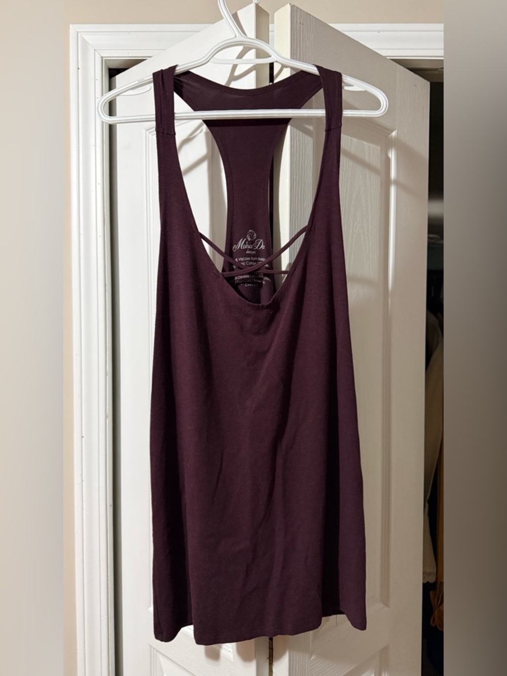Maha Devi Racerback Tank Top in Aubergine/Plum XL